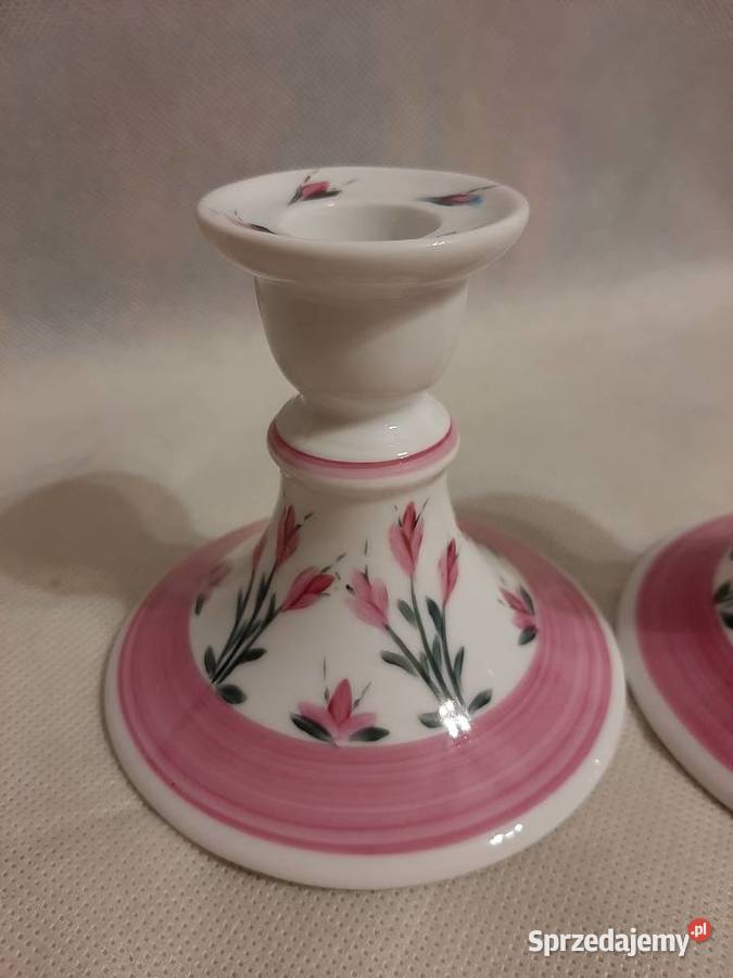 Świeczniki porcelanowe ręcznie malowane kujawsko-pomorskie Inowrocław