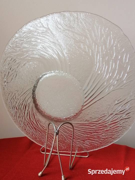 Leśna duża szklana patera Mantsalę Wałbrzych