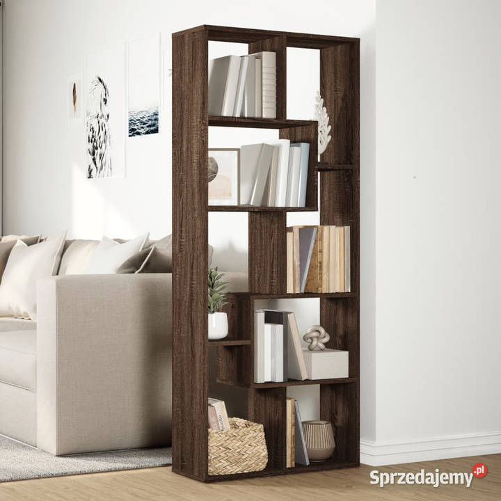 Regał przegroda brązowy dąb 67x25x1615 WM858081 Regały Warszawa