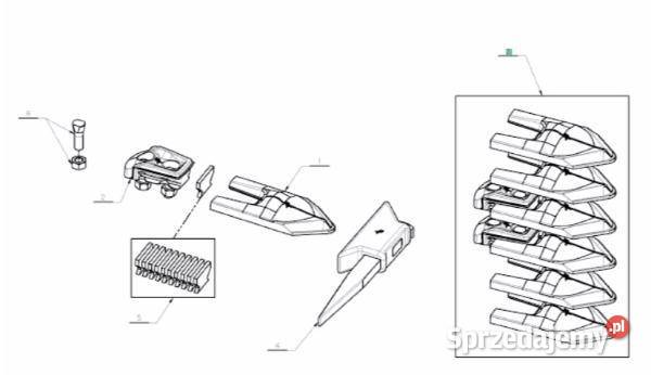 Zestaw Dłut KNOCKON KVERNELAND KK304348R Do maszyn uprawowych Olsztyn sprzedam