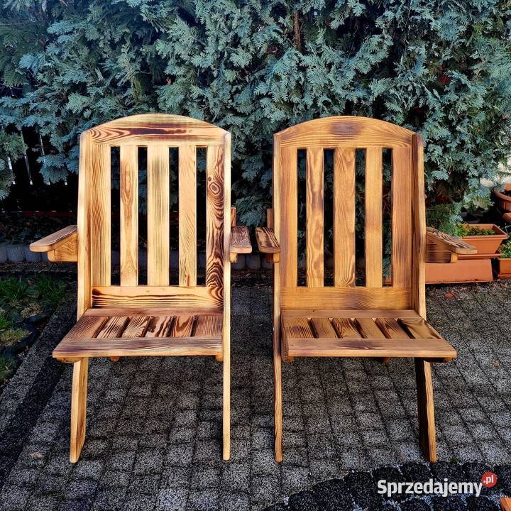 Meble ogrodowe z drewna opalanego meble składane