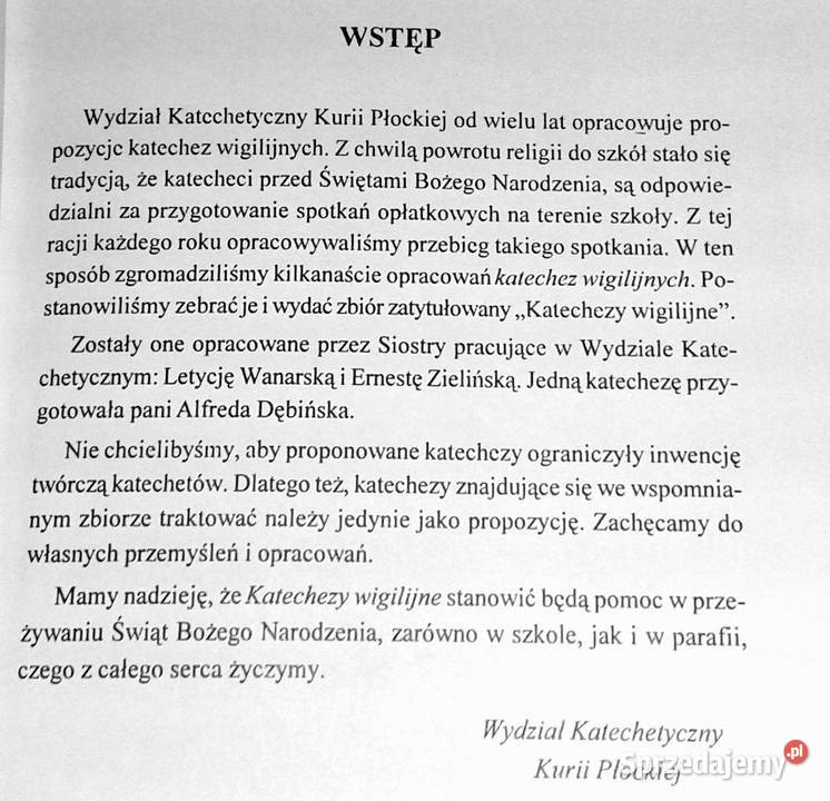 Katechezy wigilijne bp Zygmunt Kamiński ks lubelskie Chełm
