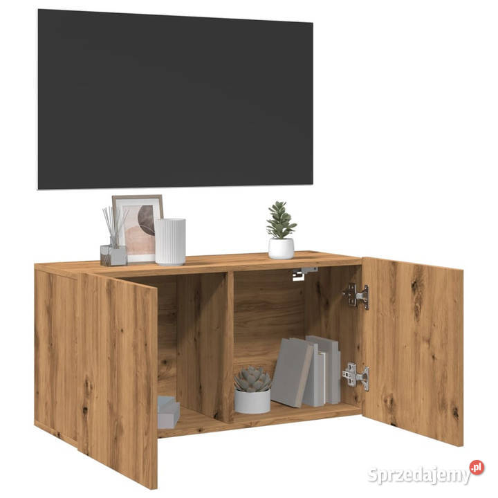Ścienna szafka TV dąb artisian 80x30x41 WM857668 mazowieckie Warszawa