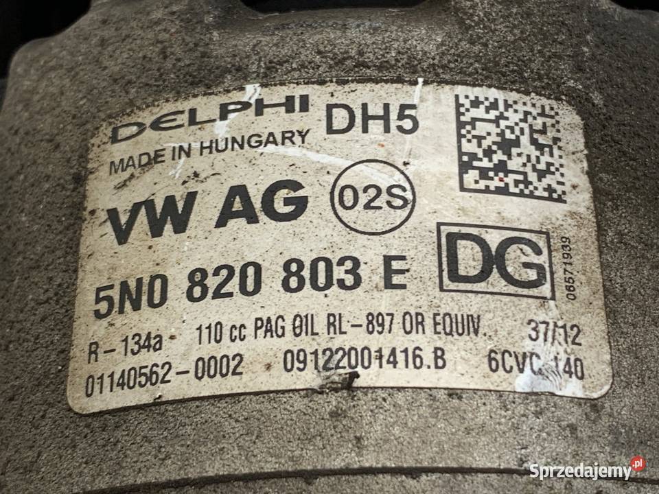 SPRĘŻARKA KLIMATYZACJI VW CC B7 5N0820803E 20 Części samochodowe podkarpackie