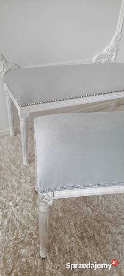 Stylowa średnia pufa Medalion Prowansja Shabby 51cm Fotele i pufy Szczecin sprzedam