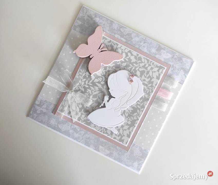 Kartka ręcznie robiona Komunia Święta handmade 5