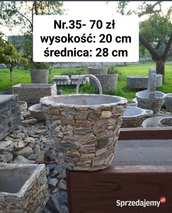 35 Mała doniczka z kamienia naturalnego do Długołęka-Świerkla
