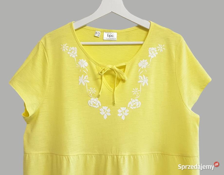 Damska sukienka bawełniana letnia żółta z Bez wzoru sprzedam
