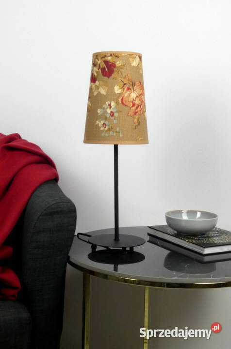 Lampa biurkowa RESELE klasyczny w kwiaty róże Nowe
