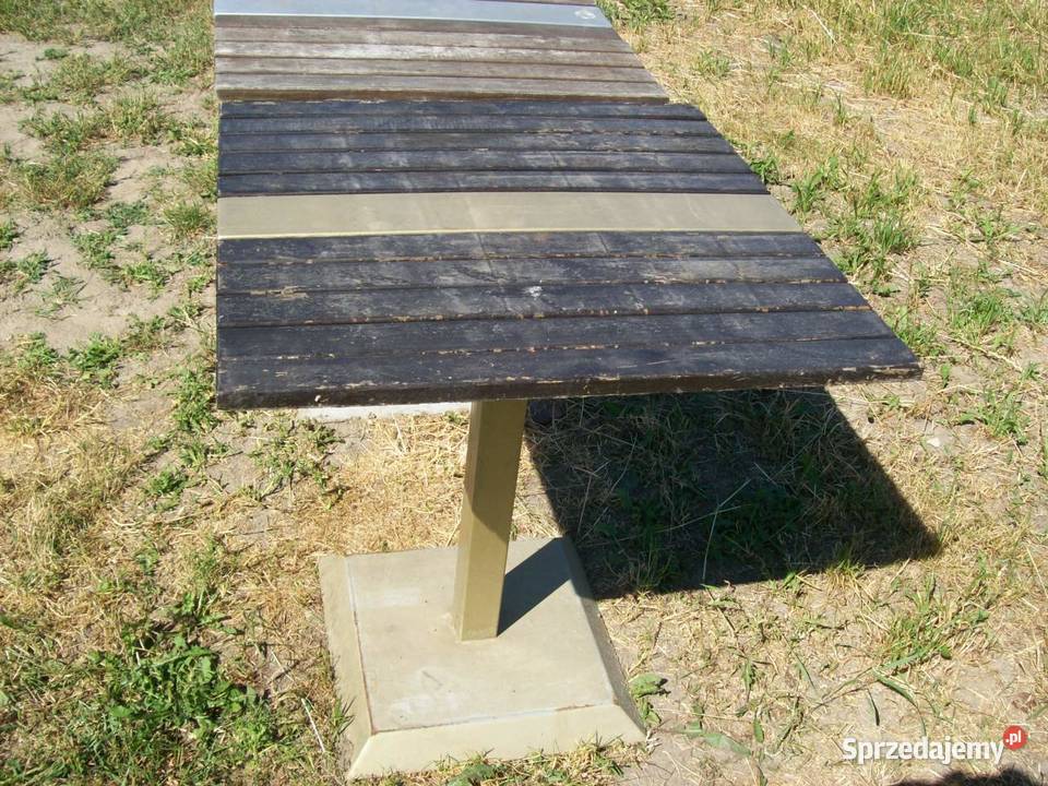 Stół ogrodowy kwadratowy metalowo drewniany Głogowa