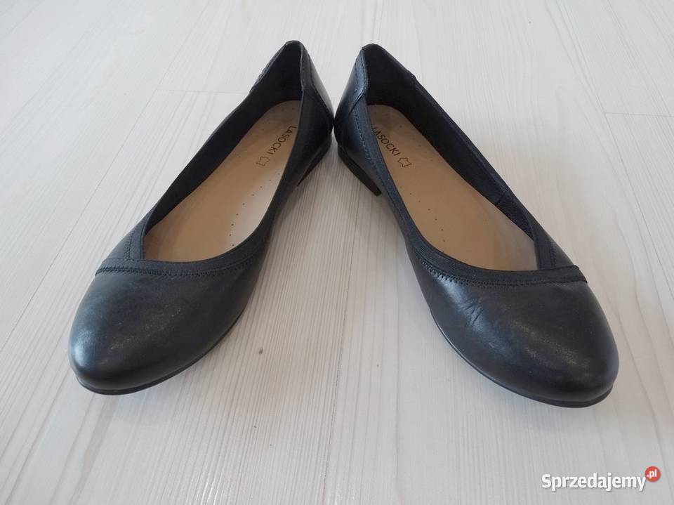 Buty Skórzane Skóra Naturalna Półbuty Baleriny