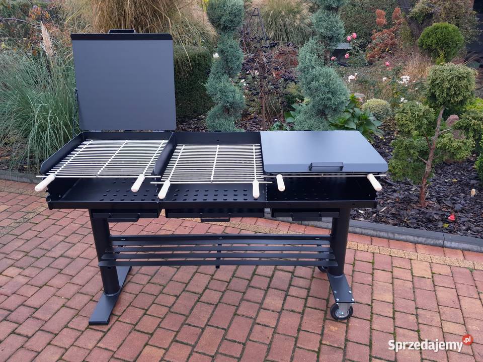 Gastronomiczny grill TRÓJKOMOROWY z POPIELNIKAMI Damasławek