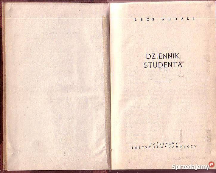 8773 DZIENNIK STUDENTA LEON WUDZKI Czyrna sprzedam