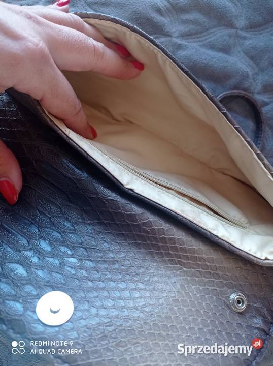 Torebka vintage brąz beż imitacja skóry węża