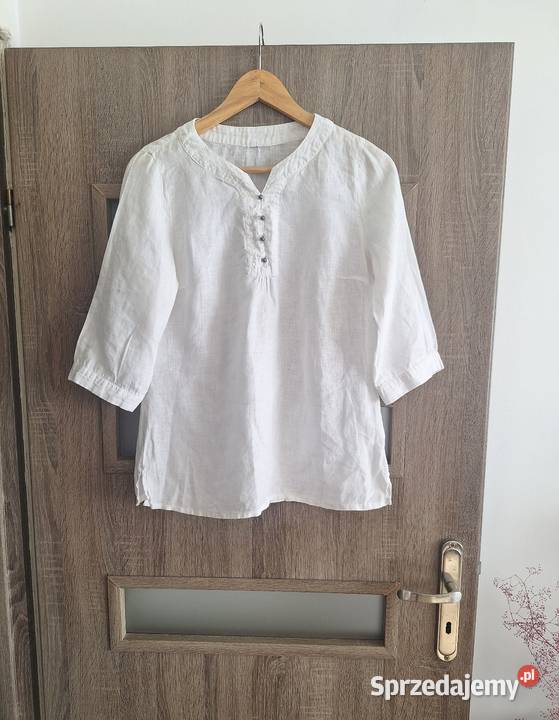 Śliczna biała bluzka HM len letnia cienka Kraków sprzedam