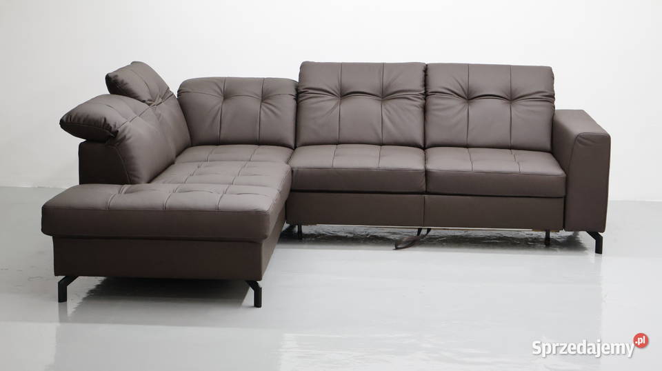 TLK SKÓRA NATURALNA NAROŻNIK funkcja spania SOFA