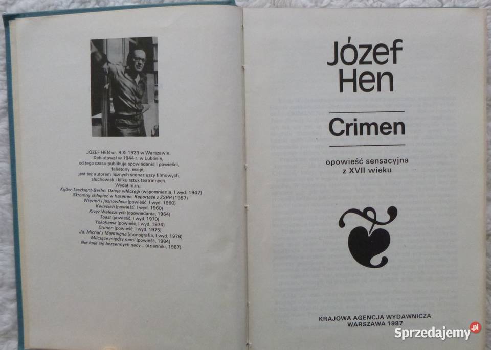 Crimen Józef Hen Warszawa sprzedam