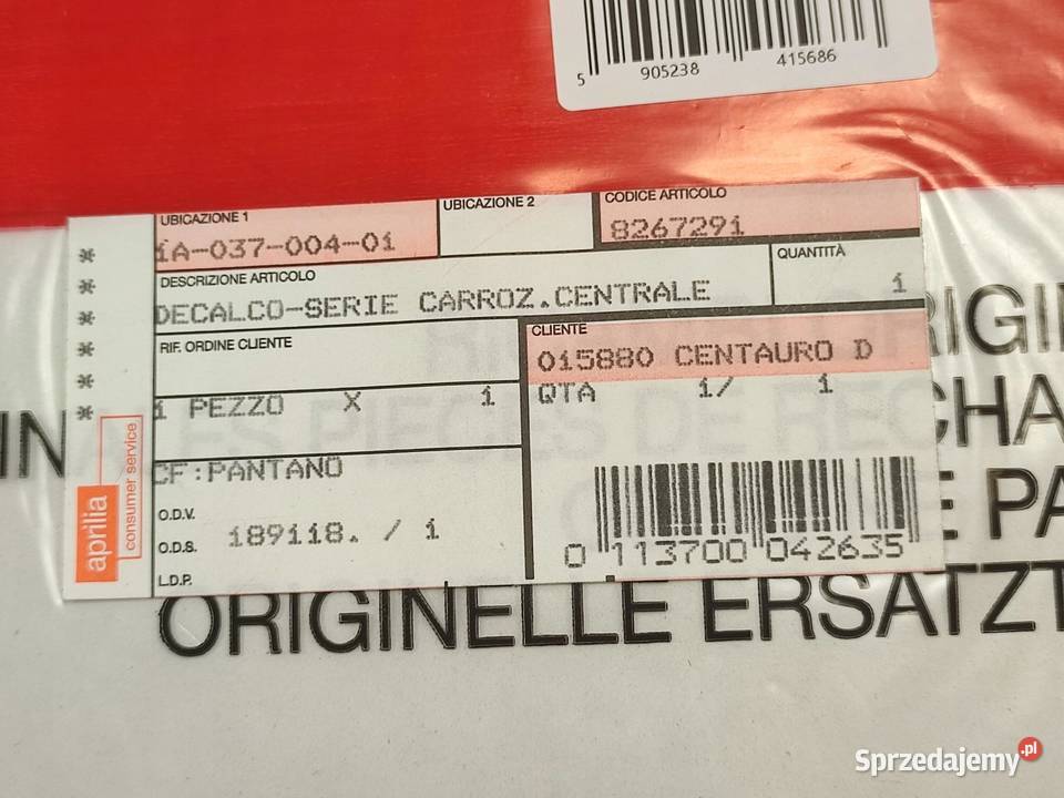 ZESTAW NAKLEJKI DOLNE OWIEWKI APRILIA SR50 H2O osobowe sprzedam
