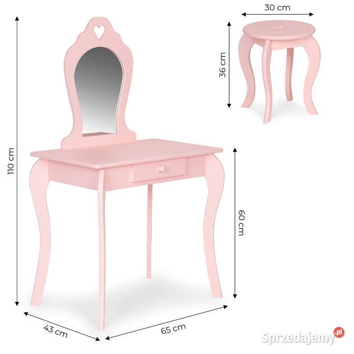 Toaletka dziecięca duża z lustrem dziewczynki opolskie Smogorzów sprzedam