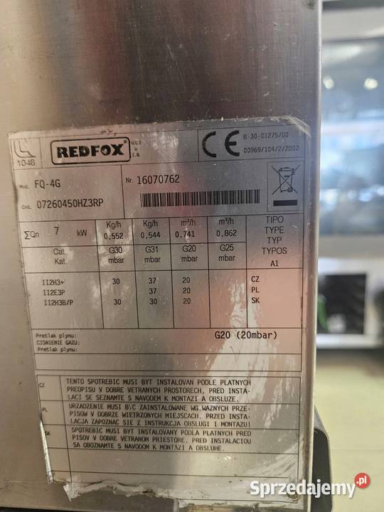 Frytownica gazowa RED FOX FQ 4 G Góra