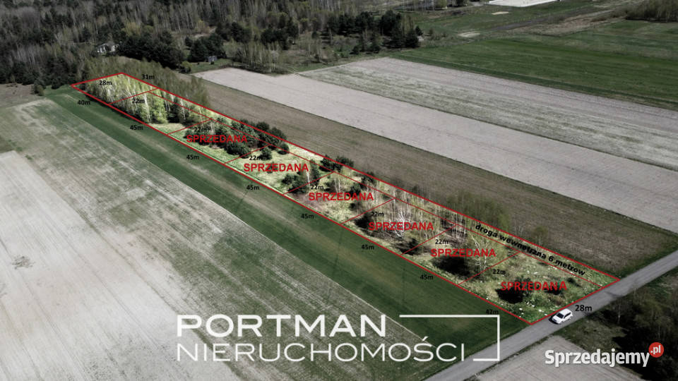 Piękne działki w cichej i zielonej okolicy utwardzona