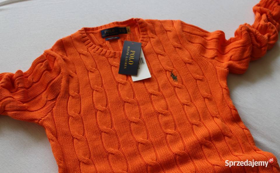 pomarańczowy sweter bawełniany Wkładane przez głowę Swetry i golfy