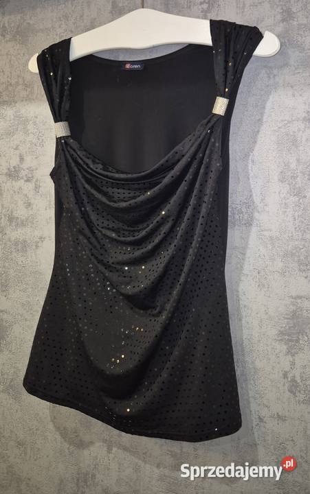 Bluzka damska czarna błyszcząca 38M Łódź