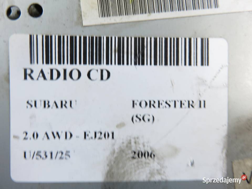 RADIO SUBARU FORESTER II SG A2C53064768