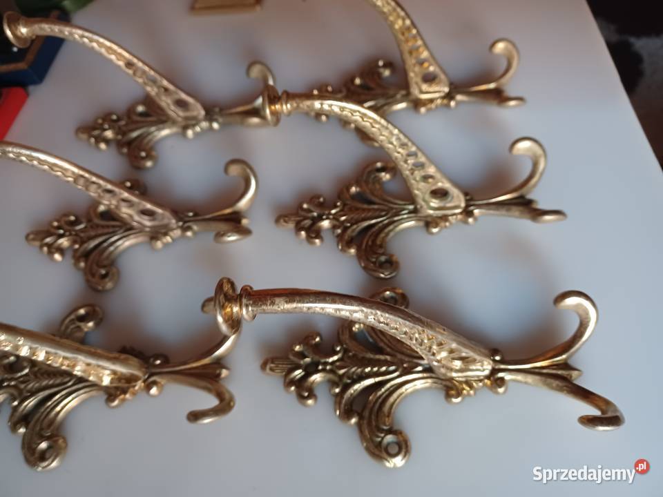 Piękny duży wieszak mosiężny Mosiądz Poznań
