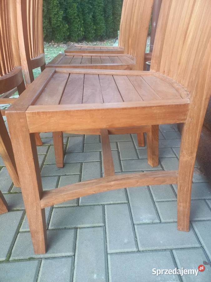 Krzesła tekowe drewniane 2 kolonialne twarde zachodniopomorskie Gawroniec