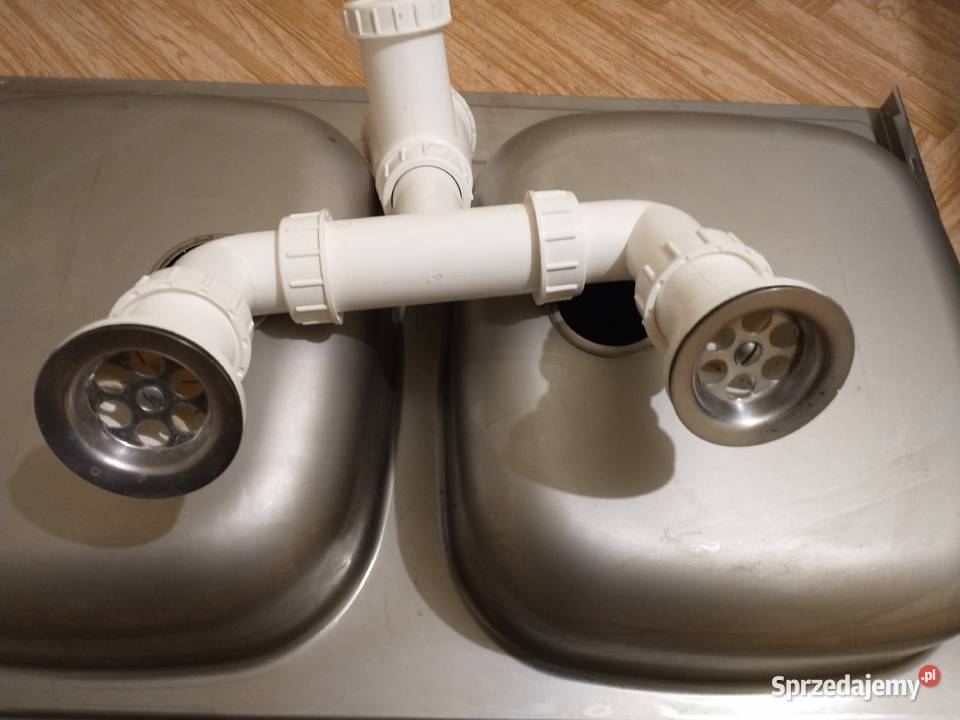 Zlewozmywak dwukomorowy stalowy 8060 z syfonem Pozostałe