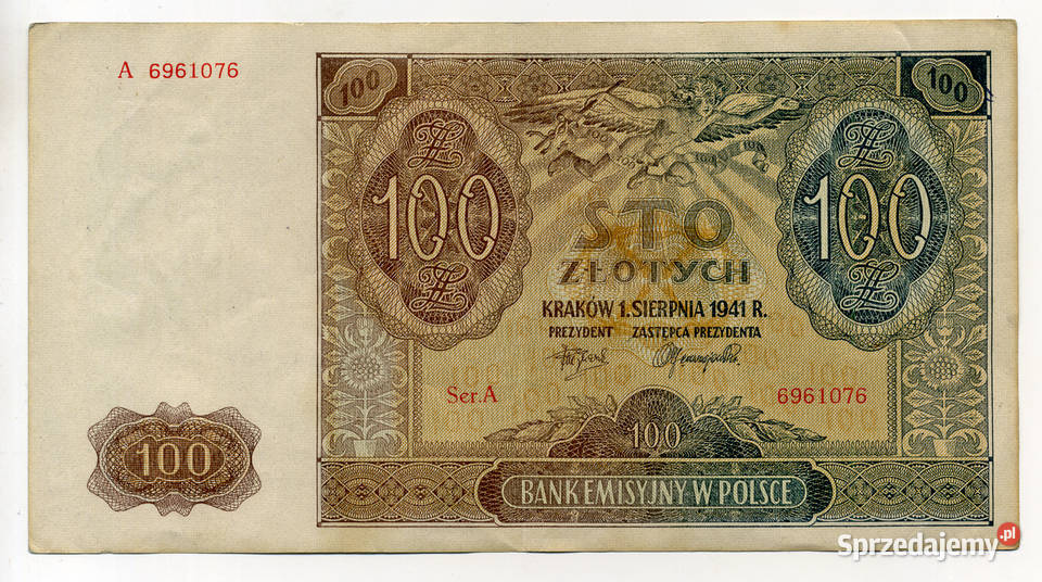 Stary banknot 100 zł. 1941 r.