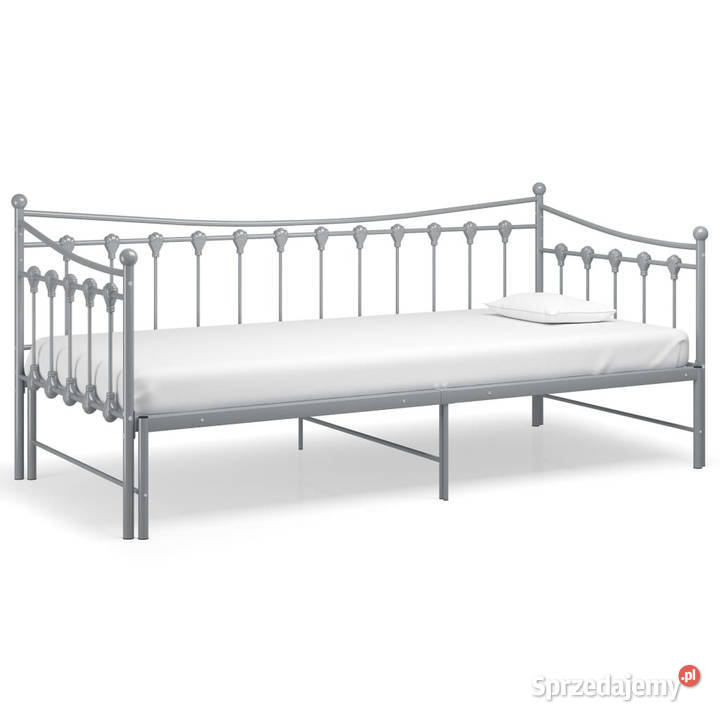 Sofa z wysuwaną ramą łóżka szara metalowa 90x200 Łóżka mazowieckie Warszawa sprzedam