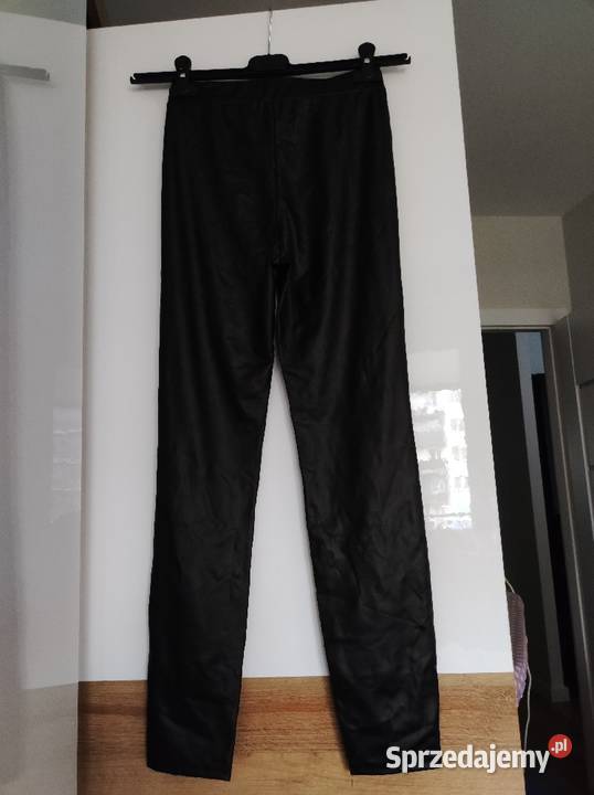spodnie legginsy skórzane zara czarny lubelskie Biała Podlaska