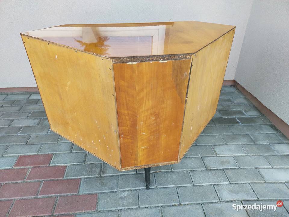 Stary barek narożny obrotowy PRL design patyczak