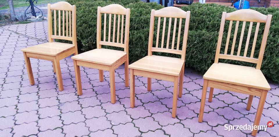 Krzesło krzesła 4 drewniane do stołu proste Sulbiny