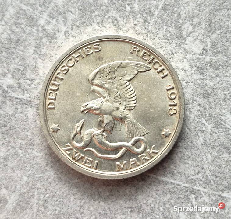 70 NIEMCY srebro 2 Marki 1913 r łódzkie Wola Kruszyńska