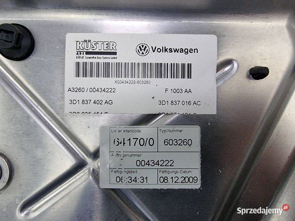 PODNOŚNIK SZYBY PP VOLKSWAGEN PHAETON V6 TDI Lipno