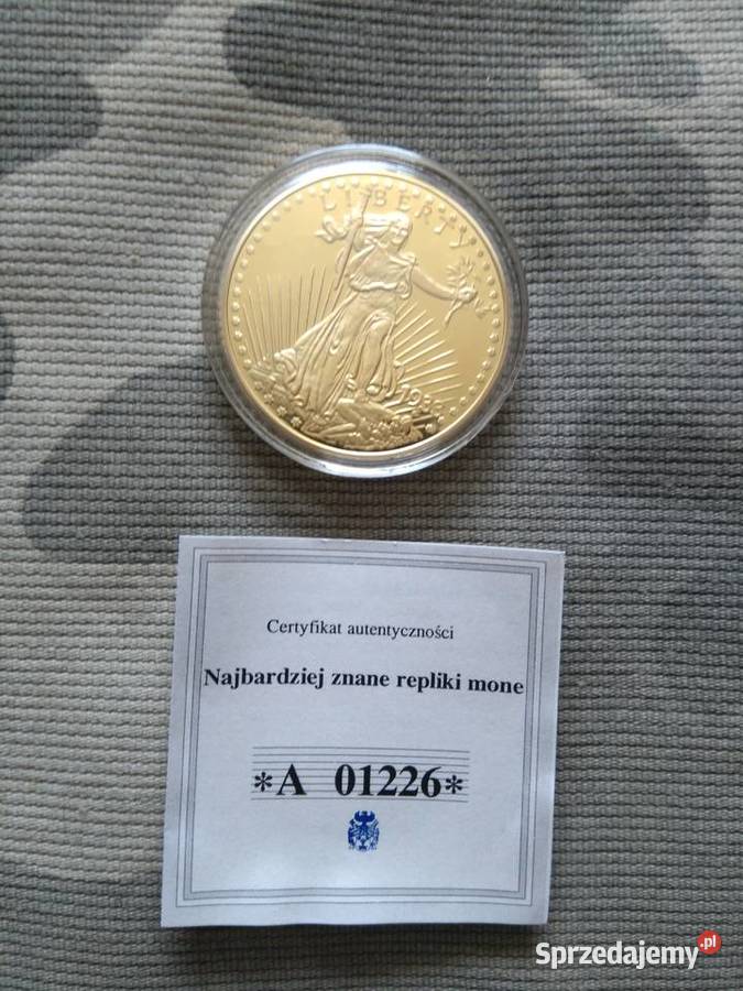 25 Replika amerykańskiej monety złotego orła z Numizmatyka Chrząstawa Mała