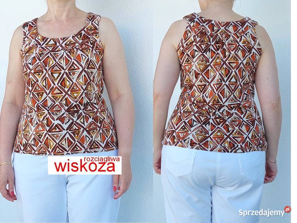 Bluzka brązowe wzory S 36 ramiączka Camaieu Warszawa