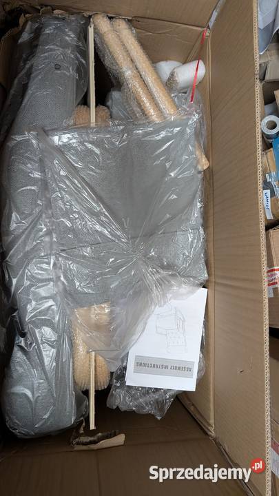 Fotel bujany z podnóżkiem jasnoszary nowy w Gliwice