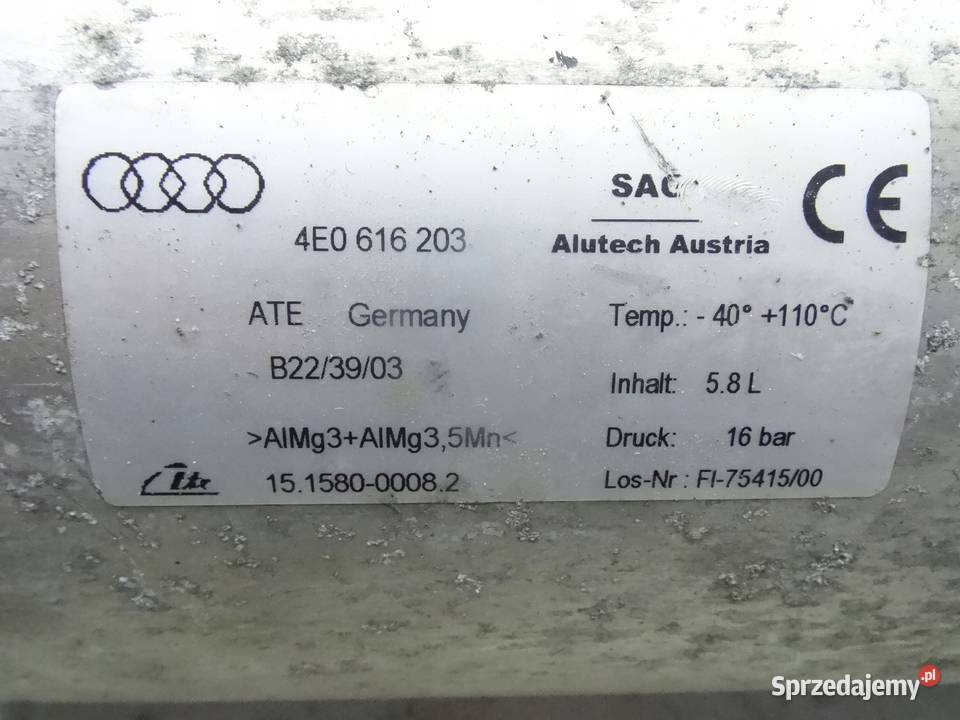 4E0616203 AUDI A8 D3 ZBIORNIK PODCISNIENIA sprzedam
