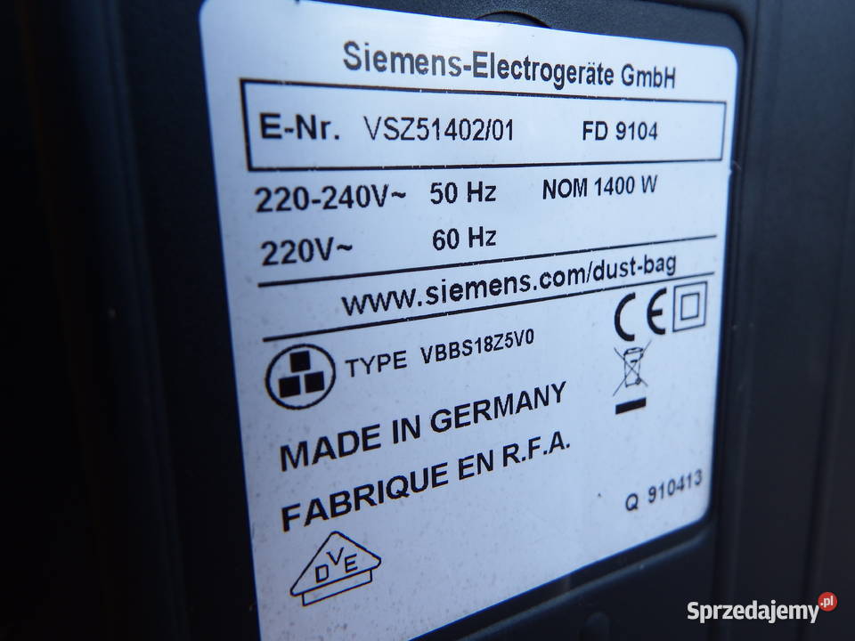 Bosch Siemens odkurzacz workowyduża moc 1400watt dolnośląskie Bolesławiec