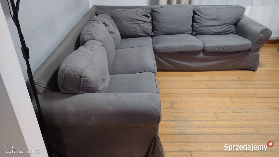 EKTORP Sofa narożna 4osobowa Hakebo ciemnoszary Ząbki