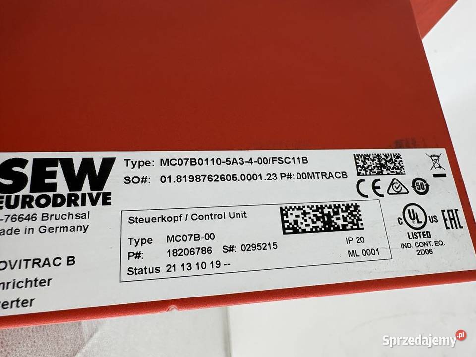 SEW 08226857 MDX60A01105A3400 18206786 MC07B0110 Warszawa