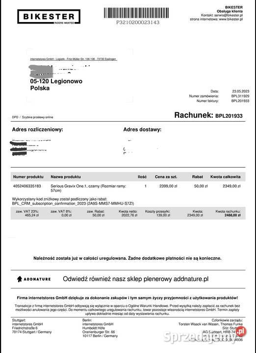 Serious Gravix One1 czarny rama 57 Rowery i akcesoria Legionowo sprzedam