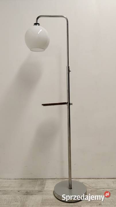 lampa podłogowa art deco modernizm chrom lata Radomsko