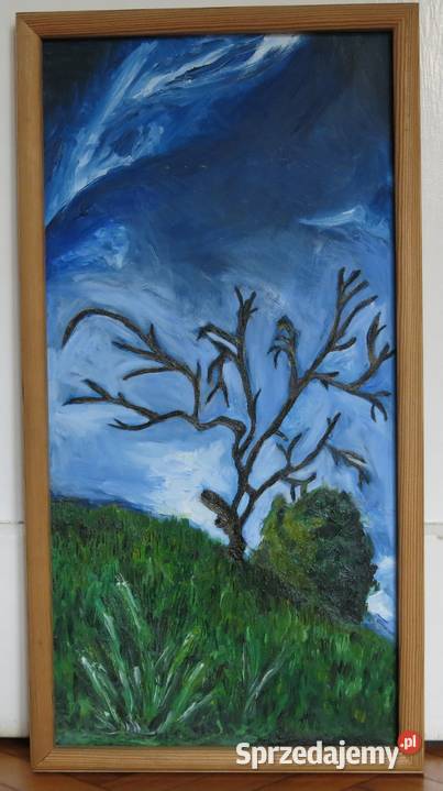 Burza olej na płótnie 34x63 Kraków sprzedam
