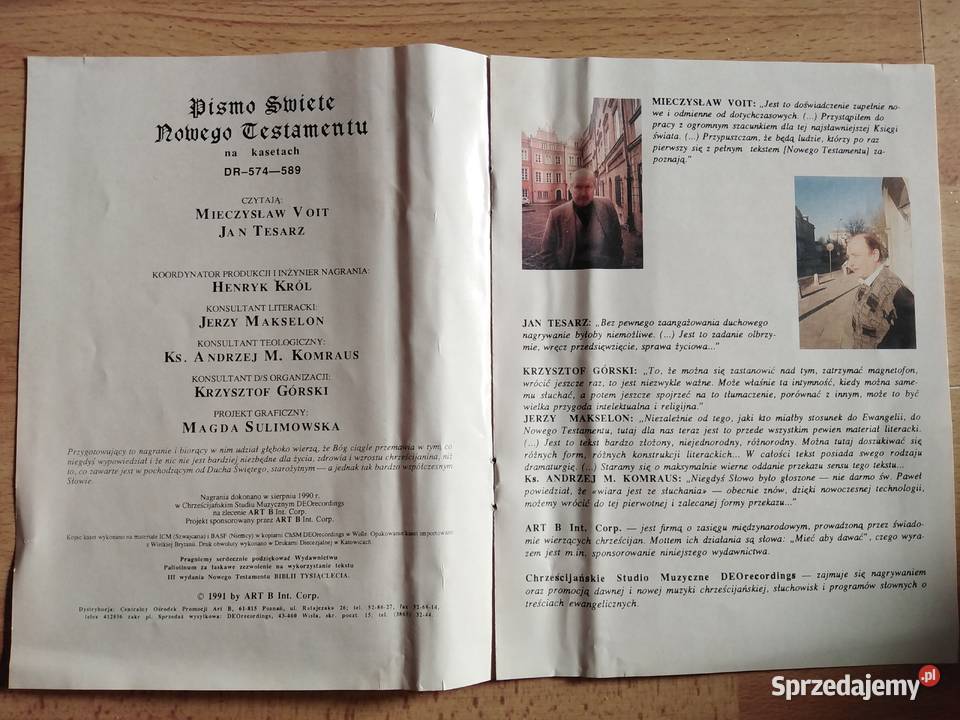 Pismo święte nowego Testamentu na kasetach 1991 Wałbrzych