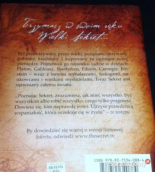 Sekret Rhonda Byrne lubelskie Chełm sprzedam